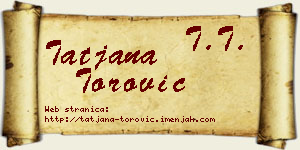 Tatjana Torović vizit kartica
